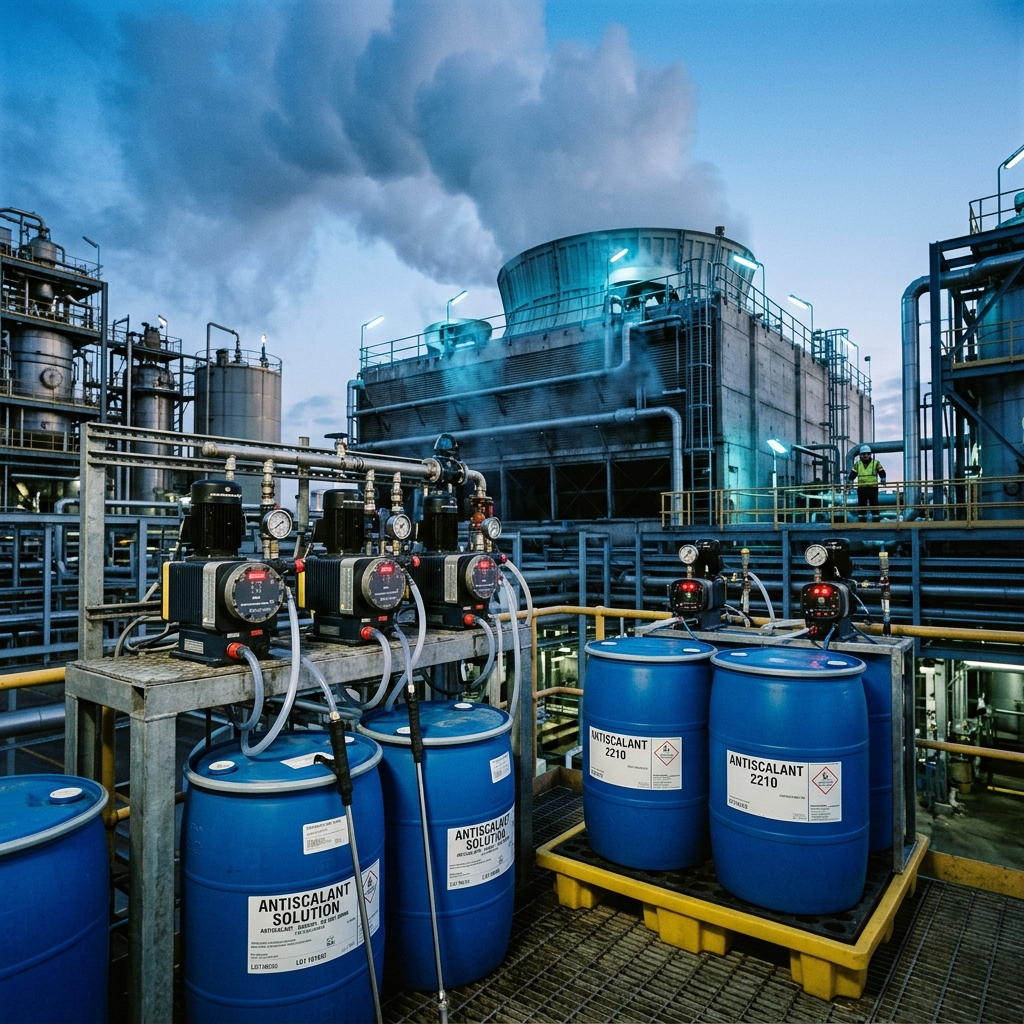 Industrial cooling tower water treatment chemicals