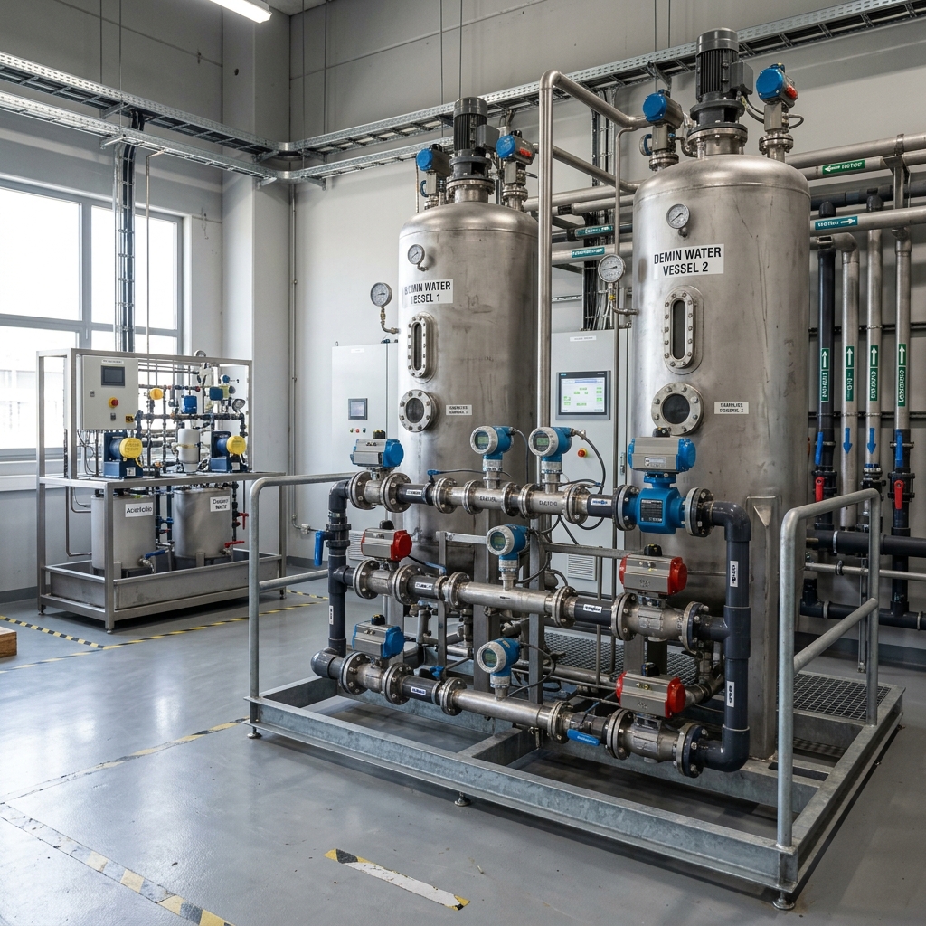 Industrial ion exchange demineralisation DM plant vessels